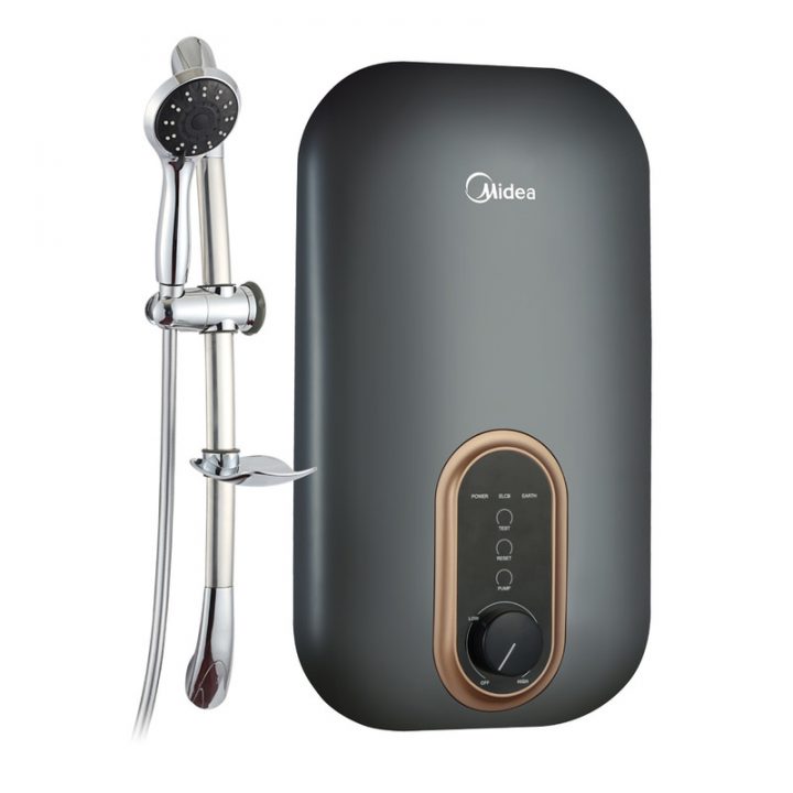 Midea instant water heater DSK45EU3 with inbuilt pump & digital display tankless bathroom instant shower for salty water, fresh water & low pressure houses